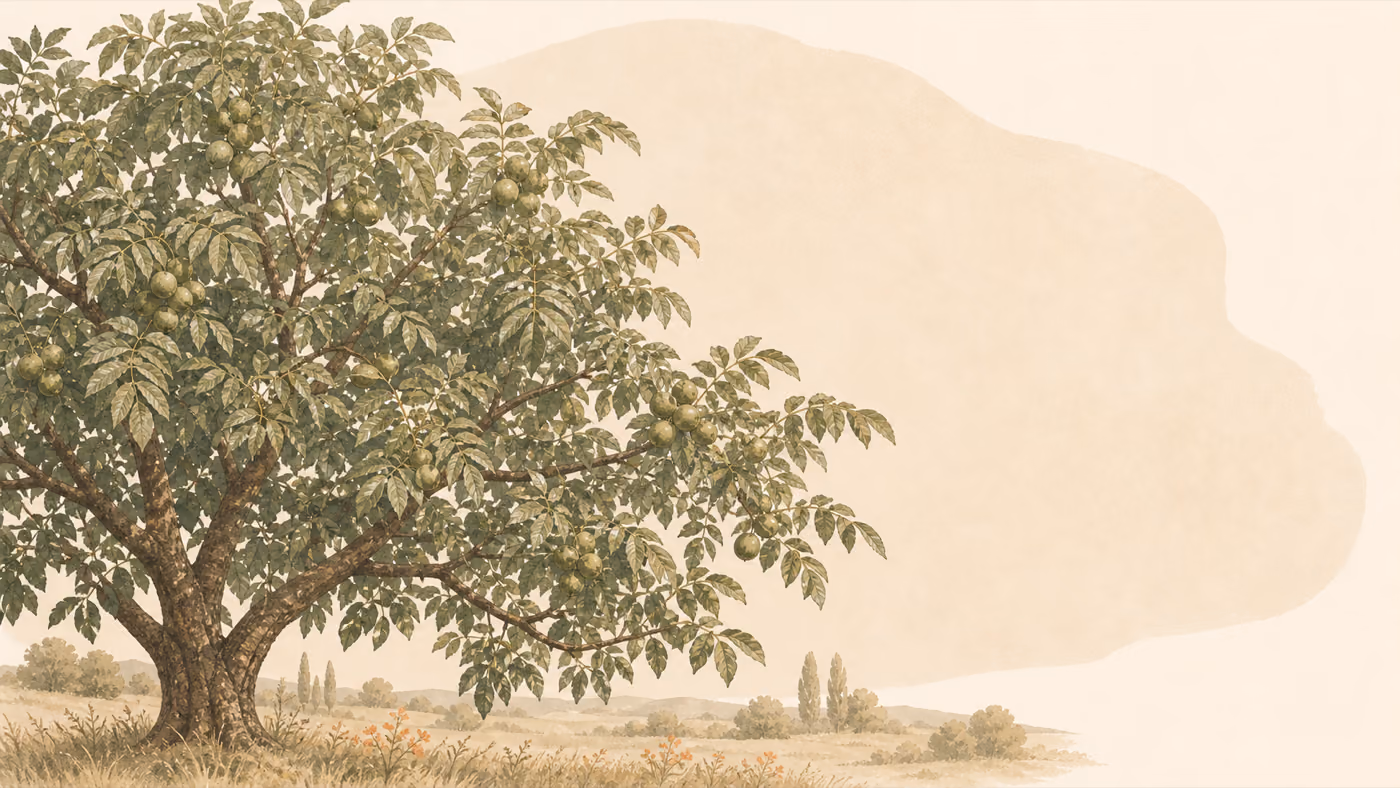 Walnuss – reifer Baum mit Früchten