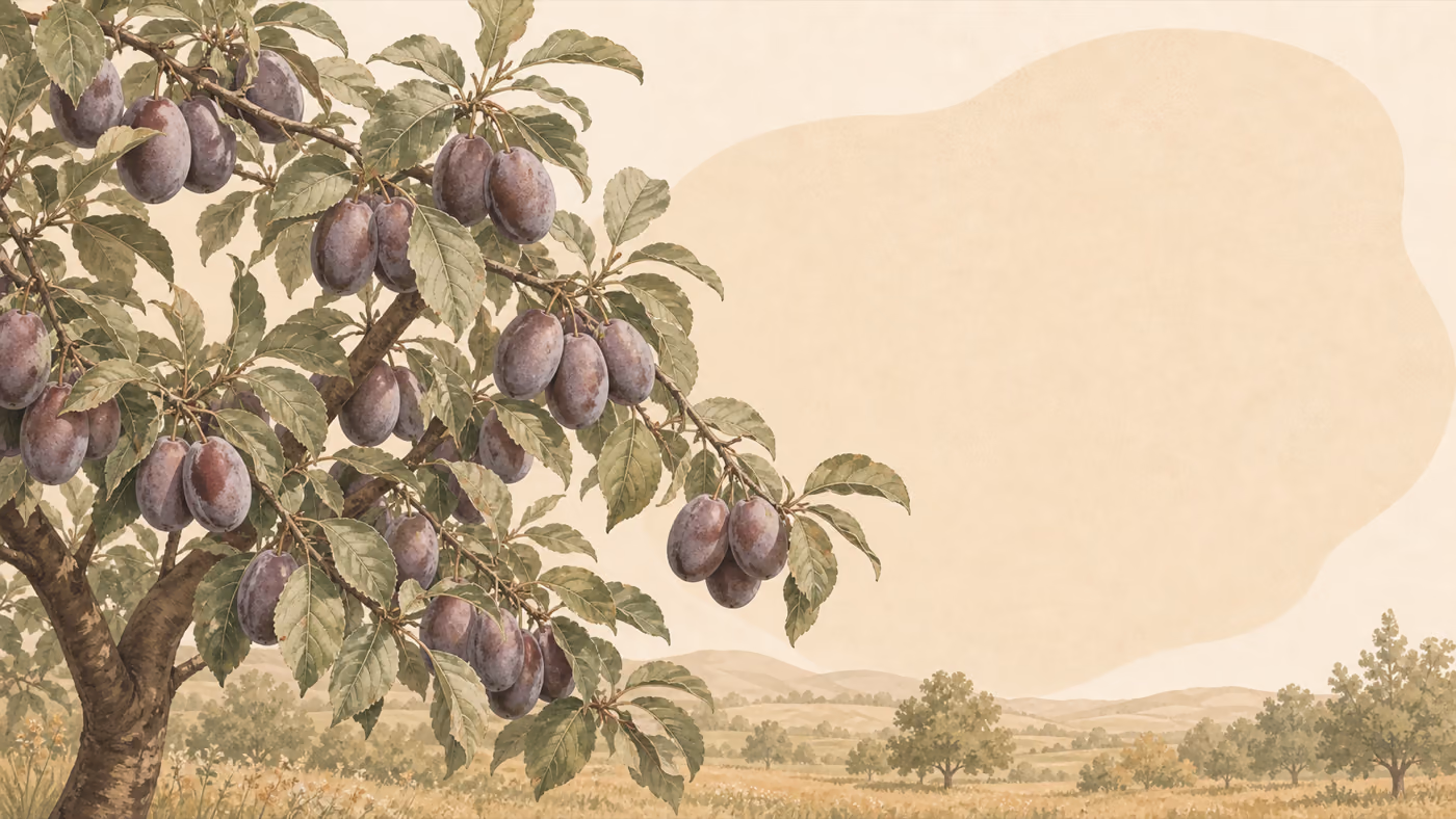 Zwetschge – Habitus, Aquarell